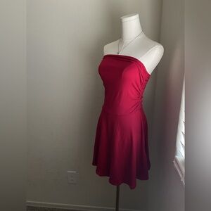 Elegant Red Strapless Dress